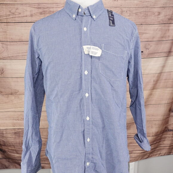 NWT GAP VINTAGE WASH CLASSIC FIT BLUE CHECK BUTTON DOWN SHIRT MENS XL NEW! - Picture 4 of 8